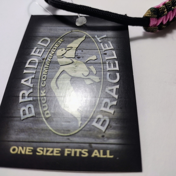 Duck Commander: Braided Bracelet Pink/Black/Brown Camo Adjustable Sliding Knots - Picture 9 of 11